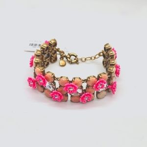 J. Crew Factory Pink Ombre Flower Bracelet NWT